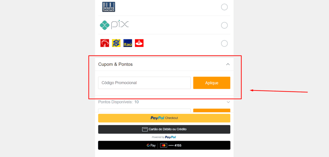 Onde inserir cupom de desconto TOMTOP