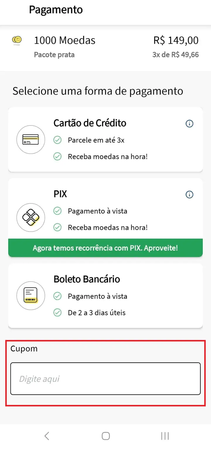 Onde inserir cupom de desconto Getninjas
