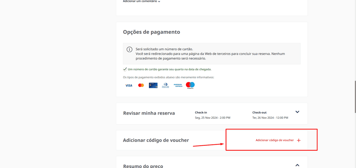 Onde inserir cupom de desconto Radisson Hotels