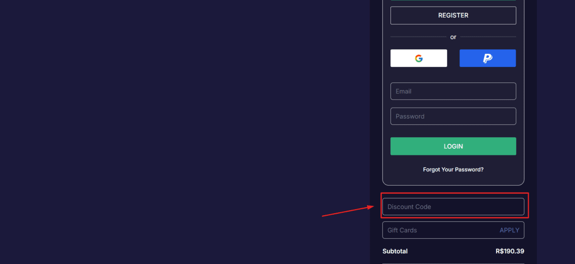 Onde inserir cupom de desconto Canva
