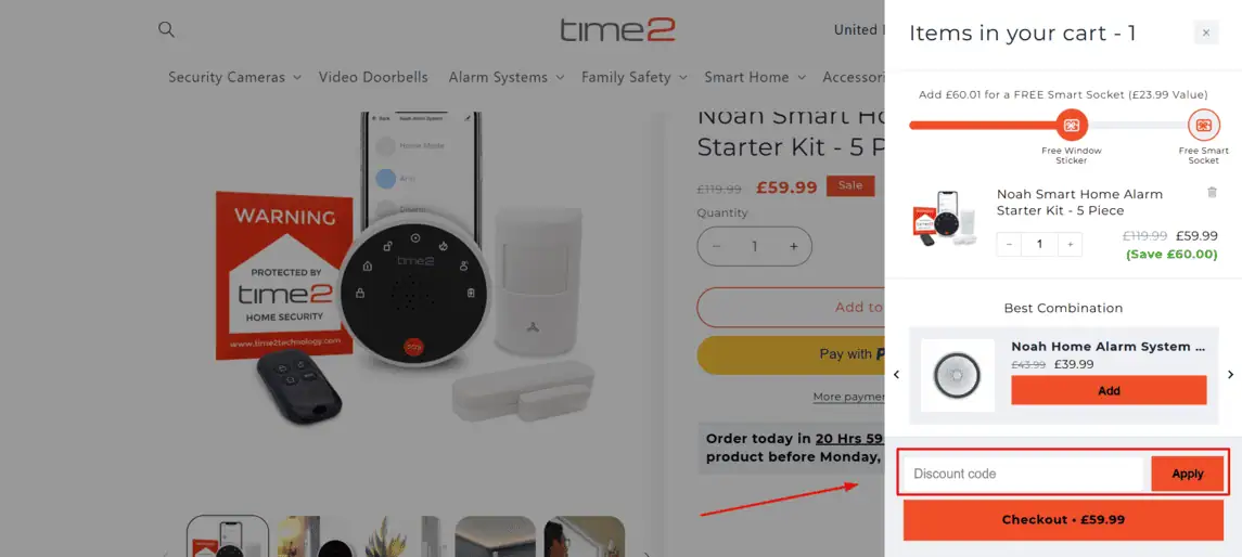 Onde inserir cupom de desconto Time2