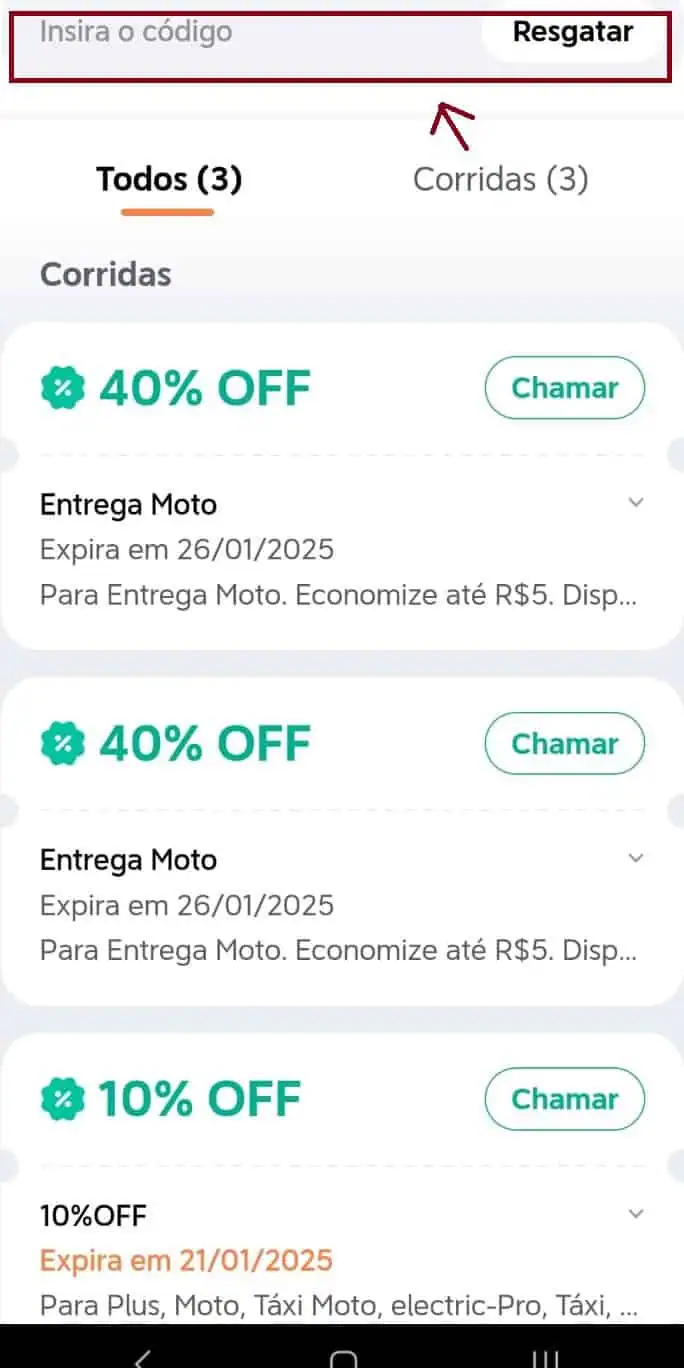 Onde inserir cupom de desconto 99