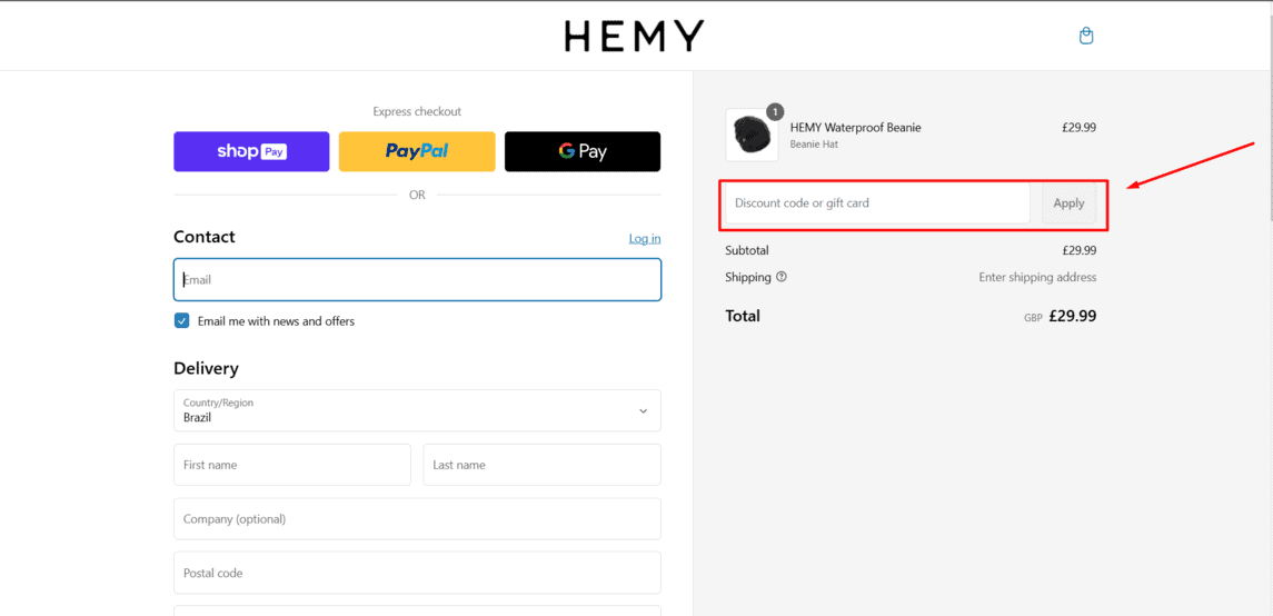 Onde inserir cupom de desconto Hemy Waterproof Socks