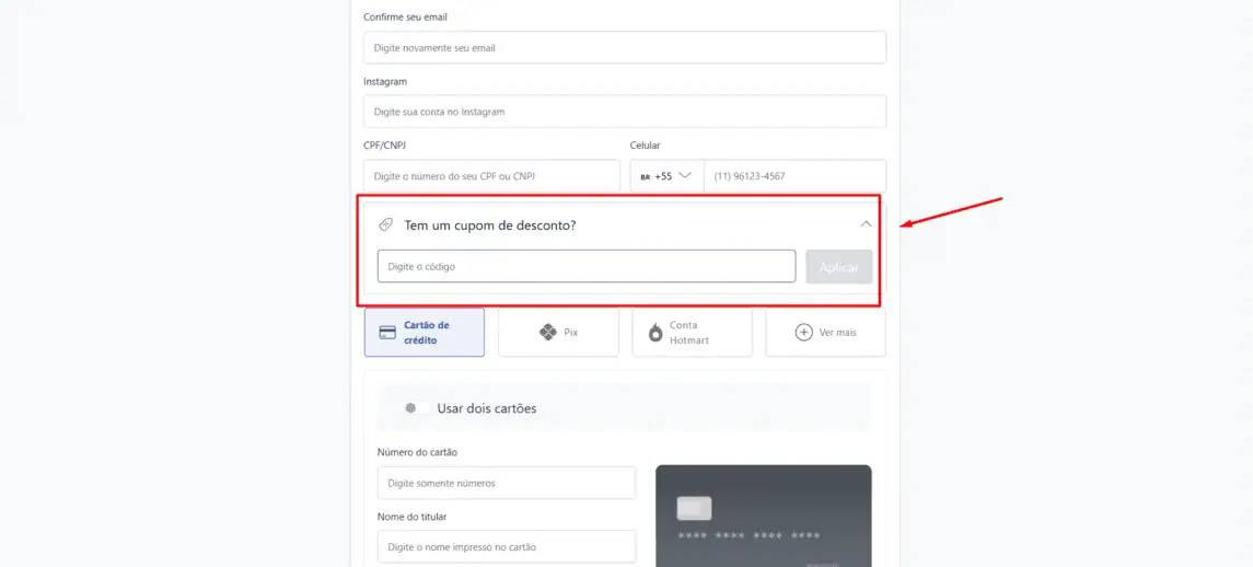 Onde inserir cupom de desconto Fisica com Italo Feitosa