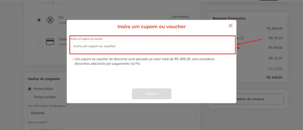 Onde inserir cupom de desconto Mundi